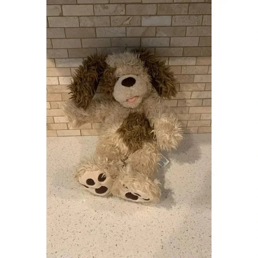Build-A-Bear Workshop Brown Tan Spotted Fluffy Dog Plush Stuffed Animal- B4